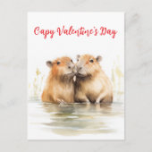 Fijne Capy Valentijnsdag Capabara Liefde Briefkaart (Voorkant)