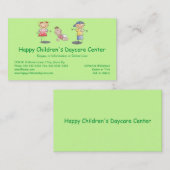 Fijne Cartoon Kinder Professional Day Care Visitekaartje (Voorkant / Achterkant)