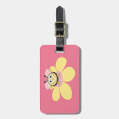 Fijne Cartoon Roze Gepersonaliseerde Kinderen Bagagelabel (Voorkant verticaal)