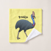 Fijne cartoon van de kasuivogel bad handdoek (Wasdoekje)