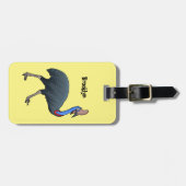 Fijne cartoon van de kasuivogel bagagelabel (Voorkant horizontaal)