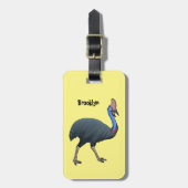 Fijne cartoon van de kasuivogel bagagelabel (Voorkant verticaal)