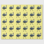 Fijne cartoon van de kasuivogel cadeaupapier (Vlak)