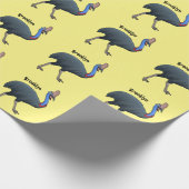 Fijne cartoon van de kasuivogel cadeaupapier (Hoek)