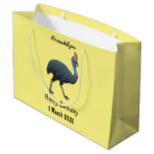 Fijne cartoon van de kasuivogel groot cadeauzakje (Achterkant Gekanteld)