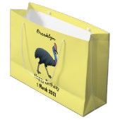 Fijne cartoon van de kasuivogel groot cadeauzakje (Voorkant Gekanteld)