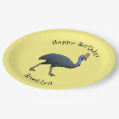 Fijne cartoon van de kasuivogel papieren bordje (Gekanteld)