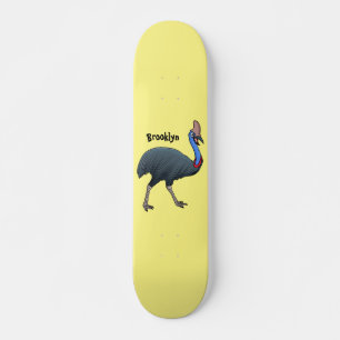 Fijne cartoon van de kasuivogel persoonlijk skateboard
