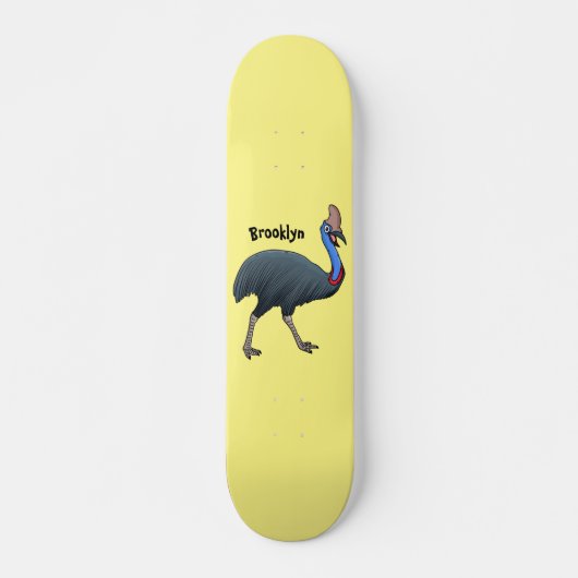 Fijne cartoon van de kasuivogel persoonlijk skateboard (Voorkant)