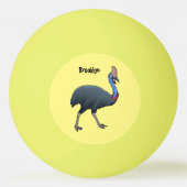 Fijne cartoon van de kasuivogel pingpongbal (Achterkant)
