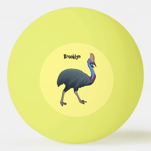 Fijne cartoon van de kasuivogel pingpongbal (Voorkant)