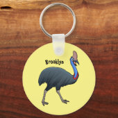 Fijne cartoon van de kasuivogel sleutelhanger (Voorkant)