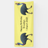 Fijne cartoon van de kasuivogel spandoek (Verticaal)