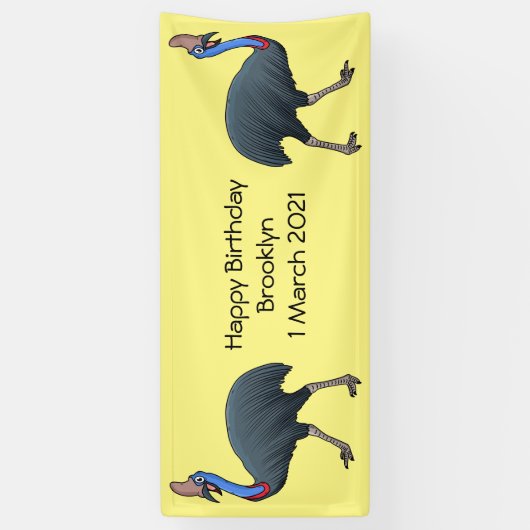 Fijne cartoon van de kasuivogel spandoek (Verticaal)