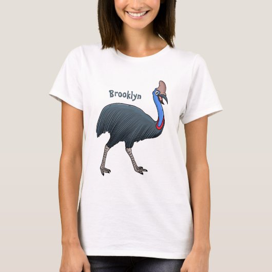 Fijne cartoon van de kasuivogel t-shirt (Voorkant)