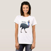 Fijne cartoon van de kasuivogel t-shirt (Voorkant volledig)