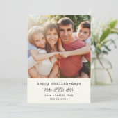 Fijne Challa-dagen Moderne Hanukkah Trendy Foto Feestdagenkaart (Staand voorkant)