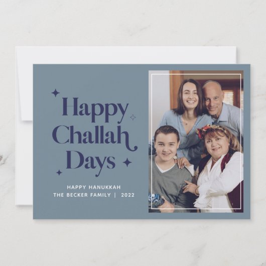 Fijne Challah-dagen Hanukkah familie foto  Vakanti Feestdagenkaart (Voorkant)