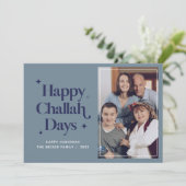 Fijne Challah-dagen Hanukkah familie foto  Vakanti Feestdagenkaart (Staand voorkant)