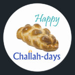 Fijne Challah-dagen Ronde Stickers<br><div class="desc">Vier de Challah-dagen! Werkt voor elke joodse vakantie (behalve Pesach en Jom Kippur... ).</div>