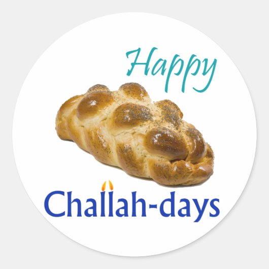 Fijne Challah-dagen Ronde Stickers (Voorkant)