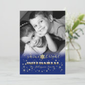 Fijne Chanoeka. Aangepaste foto plat Feestdagenkaart (Staand voorkant)