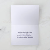 Fijne Chanoeka. Davidster, Menorah, Dreidels Feestdagen Kaart (Binnen)