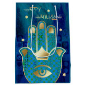Fijne Chanoeka. Hamsa Lucky Symbool Medium Cadeauzakje (Achterkant)
