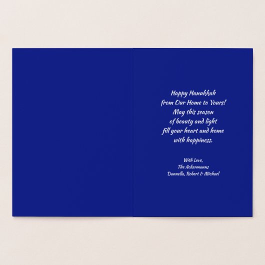Fijne Chanoeka. luxe Folie Kaarten (Binnen)