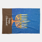 Fijne Chanoeka! Menorah Theedoek (Horizontaal)