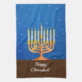 Fijne Chanoeka! Menorah Theedoek (Verticaal)
