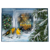 Fijne Chanoeka. Winterscène schilderen Large Cadeautasje (Voorkant)