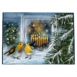 Fijne Chanoeka. Winterscène schilderen Large Cadeautasje