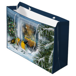 Fijne Chanoeka. Winterscène schilderen Large Cadeautasje