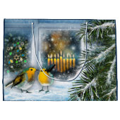 Fijne Chanoeka. Winterscène schilderen Large Cadeautasje (Achterkant)