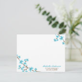 Fijne Cherry Blossom, aangepaste platte notitiekaa Kaart (Staand voorkant)