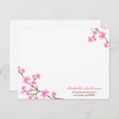 Fijne Cherry Blossom, aangepaste platte notitiekaa Notitiekaartje (Voorkant / Achterkant)