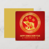 Fijne Chinese Nieuwjaar - jaar van het varken Feestdagenkaart (Voorkant / Achterkant)
