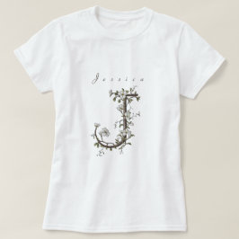 Fijne & chique "J": gedempt jasmijn monogram T-shirt