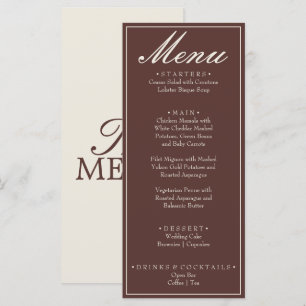 Fijne Chocolade Bruine Oude Geld Retro Bruiloft Menu