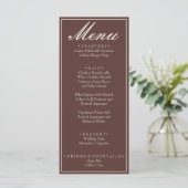 Fijne Chocolade Bruine Oude Geld Retro Bruiloft Menu (Staand voorkant)