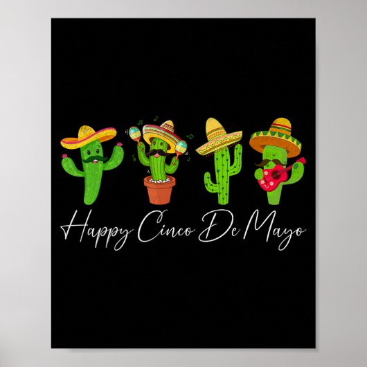 Fijne cinco de mayo cactus feest Mexicaans Poster (Voorkant)