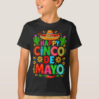 Fijne cinco de mayo mexicaanse hoed margarita t-shirt