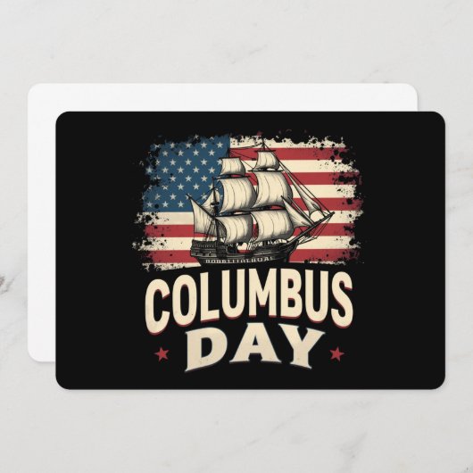 Fijne Columbus Dag van Verkenning en Reflectie Kaart (Voorkant / Achterkant)