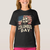 Fijne Columbus Dag van Verkenning en Reflectie T-shirt (Voorkant)