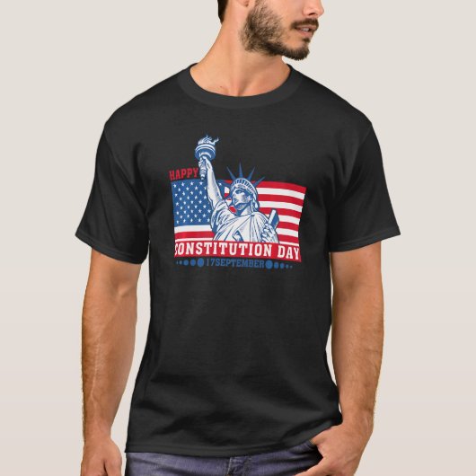 Fijne Constitutie Dag 17 september Amerikaans T-shirt (Voorkant)