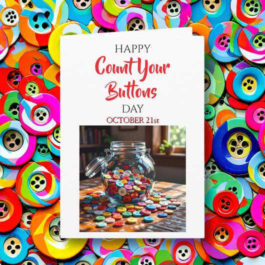 Fijne Count Your Buttons Dag | 21 oktober Kaart