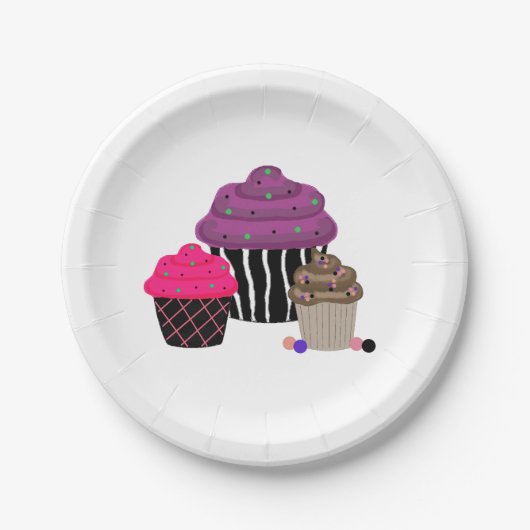 Fijne Cupcakes Papieren Bordje (Voorkant)