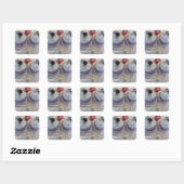 Fijne Cupcakes Vierkante Sticker (Vel)