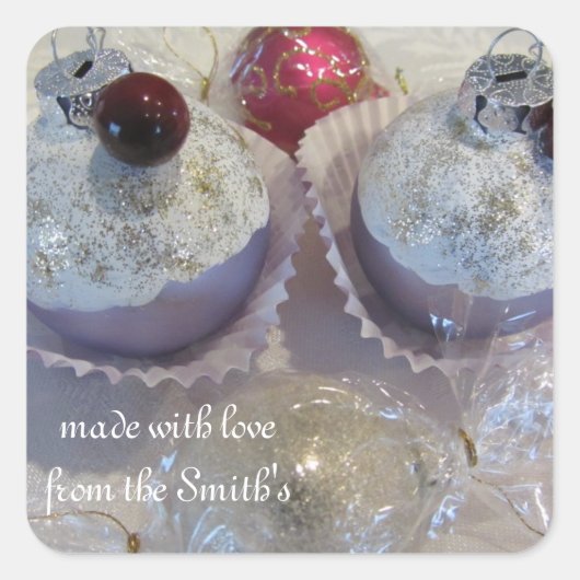 Fijne Cupcakes Vierkante Sticker (Voorkant)